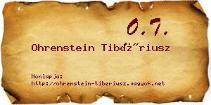 Ohrenstein Tibériusz névjegykártya